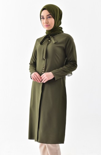 Kravat Yaka Tunik 1084-16 Yeşil