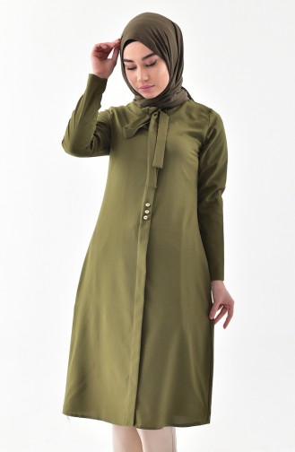 Tunika mit Krawattenkragen 1084-04 Khaki Grün 1084-04