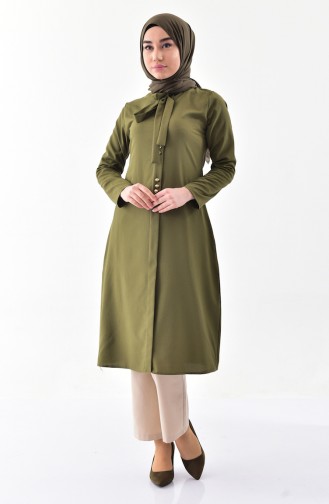 Buglem Tie Collar Tunic 1084-04 Khaki Green 1084-04