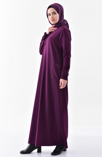 Bedrucktes Kleid aus Stein 2187-02 Lila 2187-02