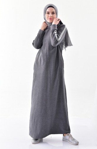 Winter Kleid mit Kapuze 2240-02 Grau 2240-02
