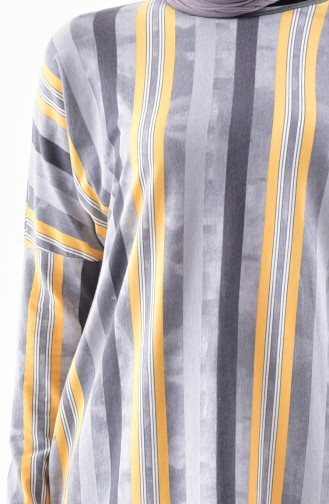 Striped Basic Tunic 7749-01 Gray 7749-01