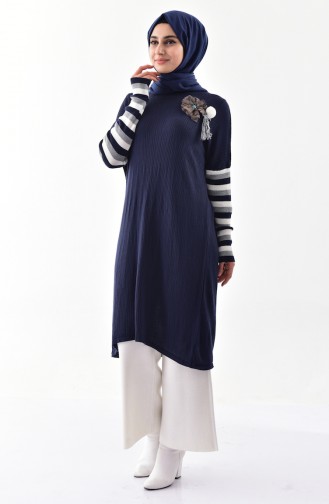 Knitwear Long Tunic 8093-04 Navy Blue 8093-04