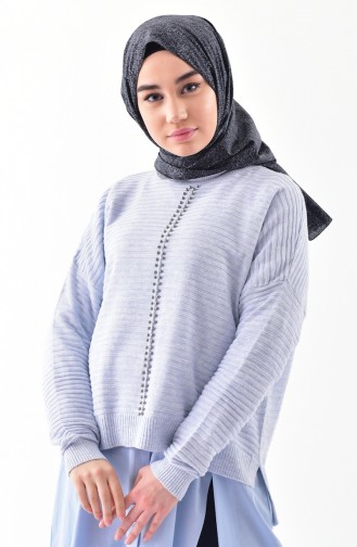 Eisblau Pullover 10030-14