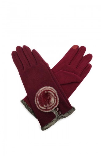 Womens Gloves S08-02 Burgundy 08-02