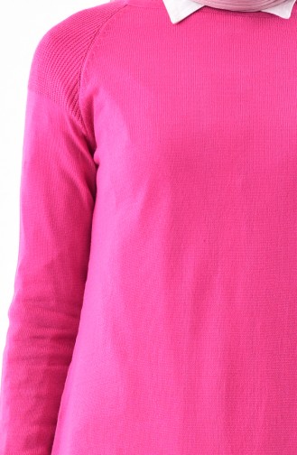 Basic Knitwear Sweater 128312-09 Fuchsia 128312-09