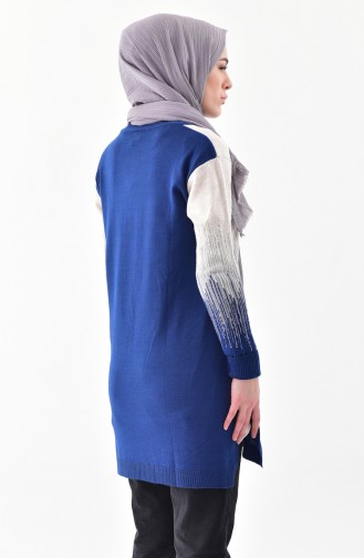 Pull Tricot a Paillettes 2127-02 Beige Bleu Roi 2127-02