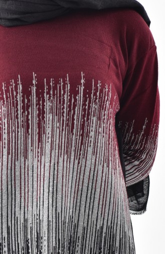 Pull Tricot a Paillettes 2127-04 Bordeaux Noir 2127-04
