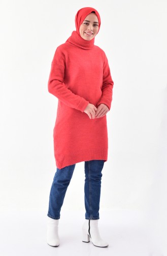 Polo-neck Knitwear Sweater 4585-06 Pomegranate flower 4585-06