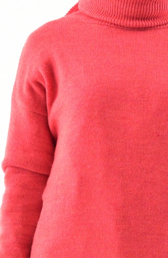 Polo-neck Knitwear Sweater 4585-06 Pomegranate flower 4585-06
