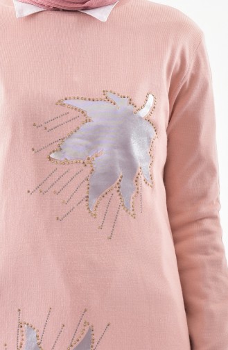VMODA Stone Printed Knitwear Sweater 5019-04 Powder 5019-04