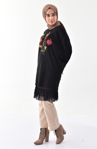 Embroidered Knitwear Sweater4217-02 Black 4217-02
