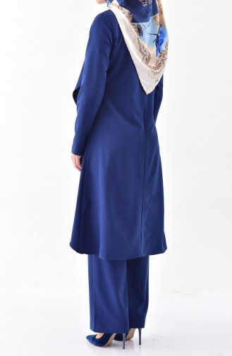 BURUN  Necklace Tunic Trousers Double Suit 0115-01 Navy Blue 0115-01