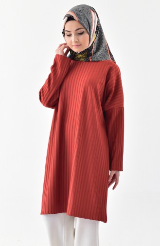 Çizgili Tunik 7755-01 Kiremit 7755-01