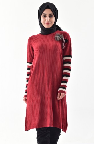 Knitwear Long Tunic 8093-03 Claret Red 8093-03