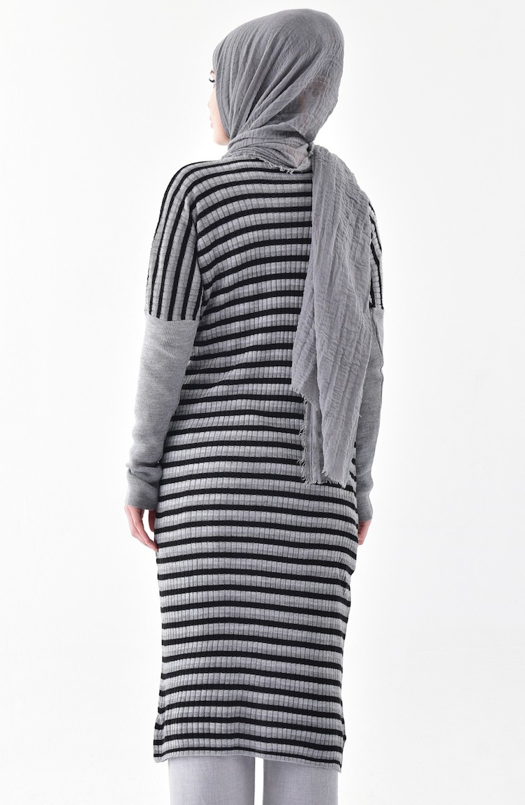 gray and white striped tunic