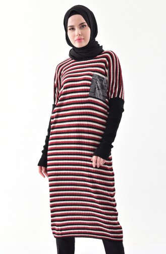 Tunique Tricot a Rayure 8094-05 Noir 8094-05