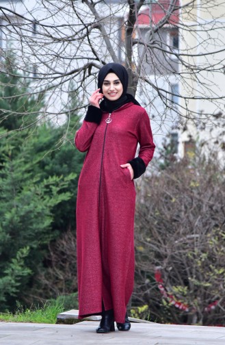 Abaya a Fourrure 99173-04 Bordeaux 99173-04