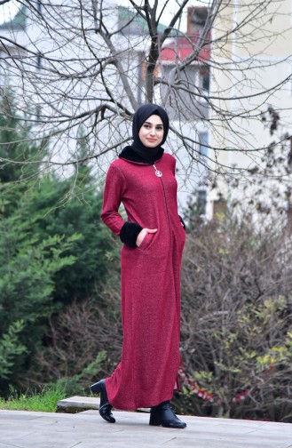 Abaya a Fourrure 99173-04 Bordeaux 99173-04