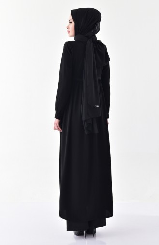 Abaya Plissée 5920-02 Noir 5920-02