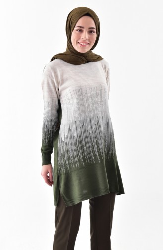 Pull Tricot a Paillettes 2127-03 Beige Khaki 2127-03