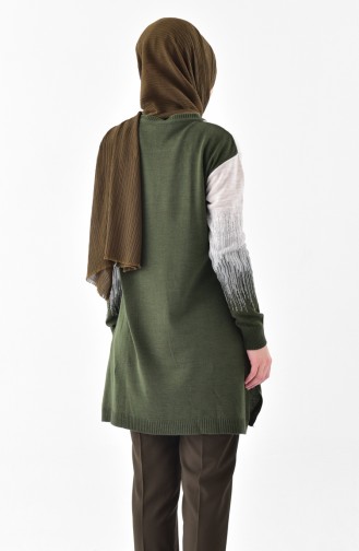 Pull Tricot a Paillettes 2127-03 Beige Khaki 2127-03
