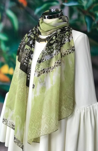 Châle Mousseline a Motifs 60534-01 Vert Clair 60534-01