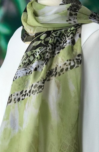 Châle Mousseline a Motifs 60534-01 Vert Clair 60534-01