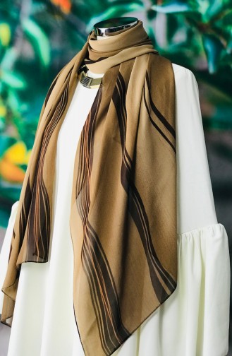 Châle Mousseline a Motifs 60538-01 Brun 60538-01