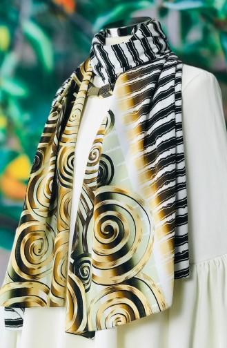 Châle Crêpe a Motifs 60543-01 Brun 60543-01