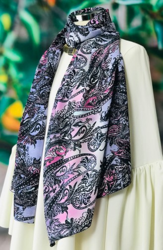 Châle Crêpe a Motifs 60544-01 Noir 60544-01