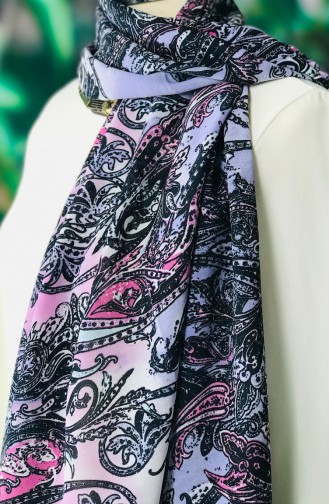Châle Crêpe a Motifs 60544-01 Noir 60544-01
