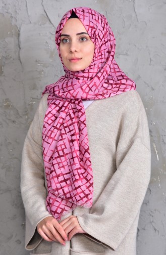 Patterned Cotton Shawl 901419-03 Pink Dried rose 901419-03