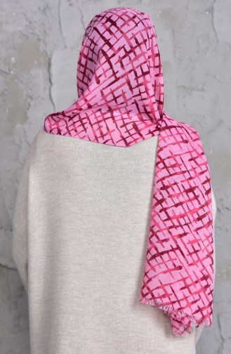 Patterned Cotton Shawl 901419-03 Pink Dried rose 901419-03