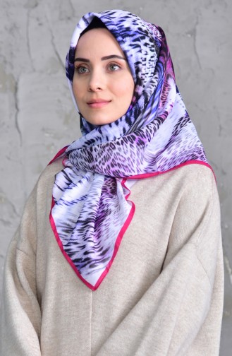 Karaca Patterned Shawl 90511-05 Fuchsia Purple 90511-05