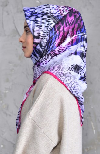 Karaca Patterned Shawl 90511-05 Fuchsia Purple 90511-05