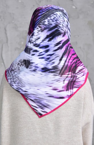 Karaca Patterned Shawl 90511-05 Fuchsia Purple 90511-05