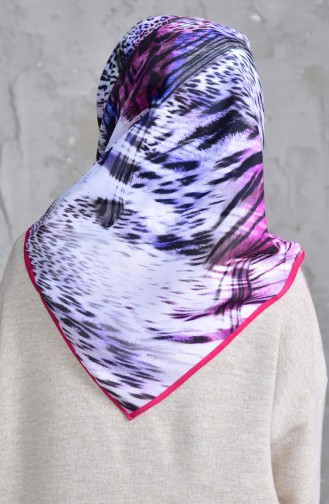 Karaca Patterned Shawl 90511-05 Fuchsia Purple 90511-05