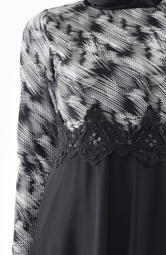 Lace Detailed Dress 3867-01 Black 3867-01