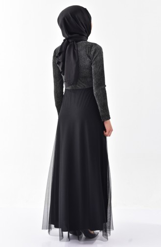 Lace Detailed Dress 3867B-01 Black 3867B-01