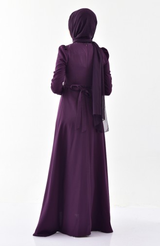 Stone Belted Dress 0207-01 Purple 0207-01