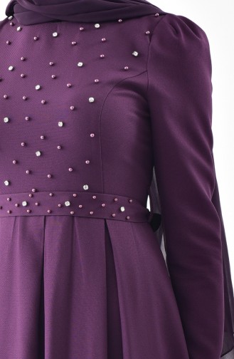 Stone Belted Dress 0207-01 Purple 0207-01