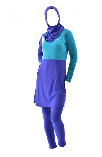 Saks-Blau Hijab Badeanzug 287-02
