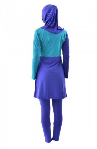 Saks-Blau Hijab Badeanzug 287-02