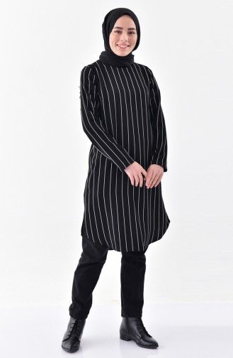Tunique a Rayure 1061A-01 Noir 1061A-01