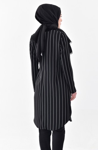 Tunique a Rayure 1061A-01 Noir 1061A-01