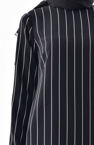 Tunique a Rayure 1061A-01 Noir 1061A-01