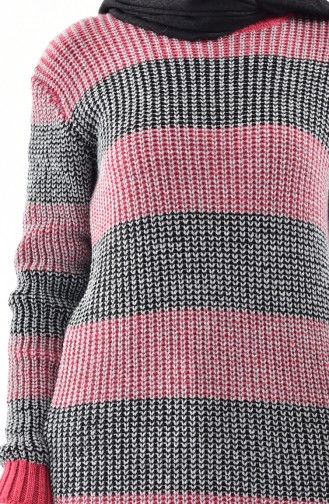 Silvery Knitwear Tunic 8009-01 Black Pink 8009-01