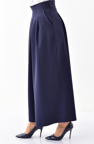 Pleated Pants Skirt 3150-02 Navy Blue 3150-02