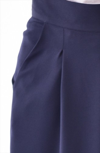 Pleated Pants Skirt 3150-02 Navy Blue 3150-02